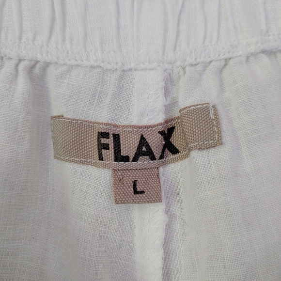 Flax Floods Linen Pants Size Large White - Picture 14 of 16